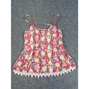 Mossimo Camisole Cami Top Womens XS Multicolor Spaghetti Strap Crochet Knit Boho